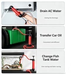 Manual Siphon Pump AC Drain Unclogger Dual Port Air Extractor For Car Aquarium Fish Tank Oil Water Transfer Plumbing Tool