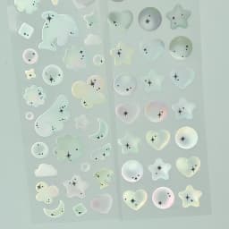 WAKAWAKA Hot Silver Bubble Stickers Scrapbook Stickers Cute Guka Card Decor Deco Stickers Journal Embellishments