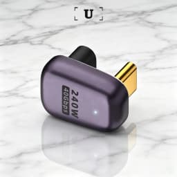 UGOURD 40Gbps Extension Cable Adapter USB C Male to USB C Female Adapter Angled Type C to C Converter 240W With Indicator Light