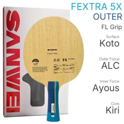 Original SANWEI FEXTRA 5X Table Tennis Blade Inner Outer Basalt Fiber Ping Pong Paddle Professional 7-Ply Table Tennis Racket