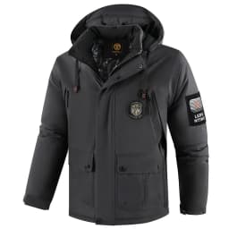 High-End Men's Winter Hooded down Jacket Windproof Warm Thick White Duck down Outdoor Top for Cold Weather