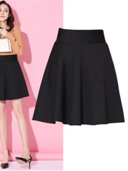Skirts Women Size M-3XL Pleated Solid Pocket Elastic Waist Middle Skirt Trendy All-match Office Lady Skin-friendly Elegant