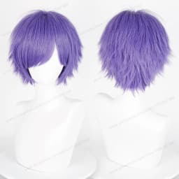 Anime 30cm Short Straight Cosplay Wig Black White Green Brown Purple Blue Gray Red Gold Man Women Heat Resistant Synthetic Hair