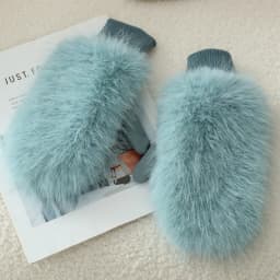 Women Winter Keep Warm Plush Suede Mittens Gloves Cute Sweety Thicken Windproof Soft Fashion Multicolor Drive Riding Outdoor