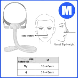 Yuwell YN-06 CPAP Nasal Mask Soft Silicone Cushion Sleep Apnea Mask Quiet Design 22mm Tube Comfortable Headgear Replacement