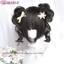 Long Wave Cosplay Wig with Double Ponytail For Women Daily Party Lolita Synthetic Wigs Gold/Chocolate Heat Resistant Hair