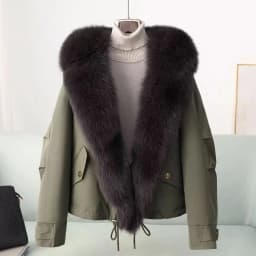 2026 Winter New High End Big Fur Collar Workwear Down Cotton Jacket Women's Fashion Short Thicken Cotton Female Parkas Coats