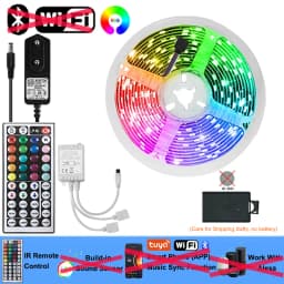 30M 12V WiFi Bluetooth RGB LED Strip Lights APP Music Sync Remote Control Led Tape Light Color Changing For Wall Room Decoration