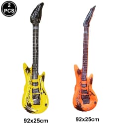 Inflatable Guitar 35inch Rock Star Guitar Reusable Inflatable Guitar Toys Balloons 80s 90s Themed Kids Birthday Party Decoration