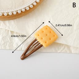 1/4Pcs Cute Biscuit Hairpin Creative Girls Simple Cookie Shape Side Top Hair Clip Headdress Hair Ornament Hair Accessories