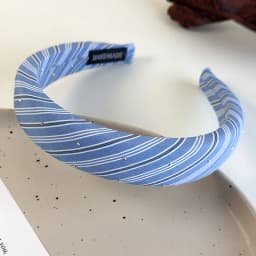Beach Blue Striped Headbands New Twill Fabric Sponge Hair Hoop for Womans Girls Sweet Elegant Hair Band Fashion Retro Headdress