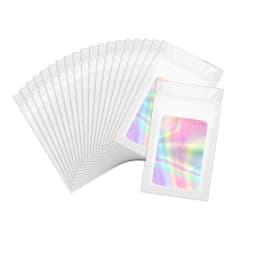 20pcs Zip Lock Bag Laser Plastic Jewelry Storage Bag DIY Earrings Necklace Bracelets Beads Gift Organizer Retail Packaging Pouch