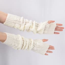 Women's Winter Mitten Knitted Arm Warmers Long Fingerless Gloves Wrist Elbow Oversleeves Soft Girls Clothes Punk Gothic Gloves