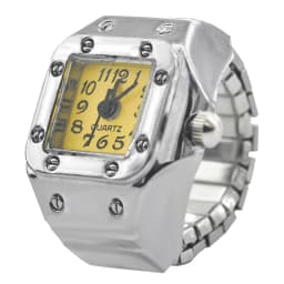 Creative Alloy Shell New Hot Selling Compact Finger Square Arabic Numeral Scale Dial Couple Men's And Women's Ring Watch