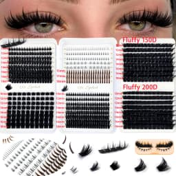Large Capacity Eyelash Book 5D Fluffy 60D-300D Eyelash Bundle Mange Eyelash Nail Effect Fairy Anime Eyelashes Multiple Mixed Sty