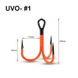 Spinpoler Flame Treble Hook UV Orange/Green Coated Point Treble Hooks 2X Strong Black Nickel Soft Lure Swimbait Pesca Tackle