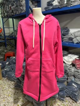 Long Zip Hooded Sweat Jacket For Women Drawstring Long Sleeve Outerwear With Side Pockets For Cold Season Daily Matching