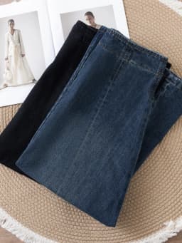 High Waist A-Line Denim Skirt Women's Spring Autumn 2025 New Style Slimming Half-length Cover Hip Large Flounce Umbrella Skirt