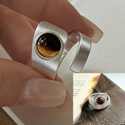 PANJBJ  925 Sterling Silver Double Layer Ring for Women Girl Gift Geometry Hollowing Out Minimalism Fashion Jewelry Wholesale