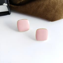Retro Wine Red Square Stud Earring for Women Korean Simple Geometry Temperament Jewelry Christmas Girlfriend Gift