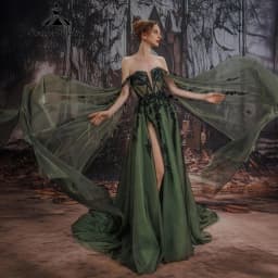 Roycebridal Gothic Green Off-Shoulder Black Wedding Dress Deep Forest Witch-Style Brides Dress Customized Vestidos 2026