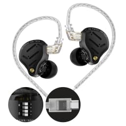 KZ Pisces Dual Dynamic Drive Unit Earphones With Sound Adjustment Switch Two Versions In Ear Earbuds