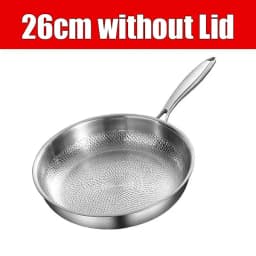 Uwhise Uncoated Titanium Frying Pan Non Stick Hammered Skillet With Glass Lid Metal Utensil Steak Eggs Kitchen Frying Pan