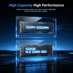 Light Gaming Laptop 18.5" FHD, AMD Ryzen 5 7430U 16GB DDR4 RAM 512GB NVMe SSD WiFi 6 Ultra Slim Notebook Computer for Business