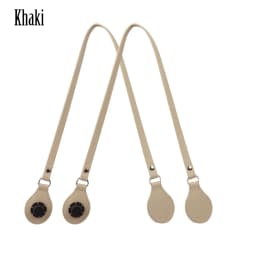 New Arrival Tanqu Long Edge Painting Handles Leather Flat PU Belt Drop End with Silver Rivet for OBag for EVA O Bag Body