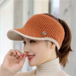Knitted Empty Top Baseball Cap Breathable Outdoor Leisure Knit Woolen Cap for Women Autumn Winter Cycling Fashionable Hat