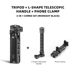 LEAPLIGHT Aluminum Mini Tripod for DJI Osmo Pocket 3/4/4P/360LunaUltra Camera Tripod Handheld Grip w 360° BallHead+Phone Stand