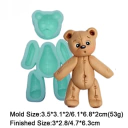 Cute Mini Bear Silicone Mold Fondant Cupcake Chocolate Biscuit Sugarcraft Kitchen Baking Cake Decorating Tools DIY Epoxy Mould