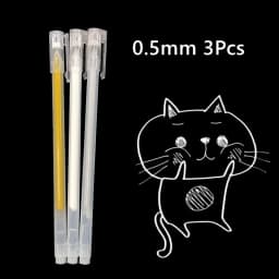 3 Pcs Creative White Ink Gel Pen Highlight Marker Pen 0.8mm Fine Tip for Student Stationery Drawing Art Writing School Supplies