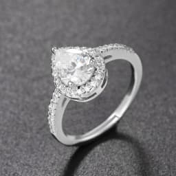 Adjustable Solitaire Rings for Women Bridal Classic Silver Color AAA+Cubic Zirconia Wedding Engagement Marriage Ring Jewelry
