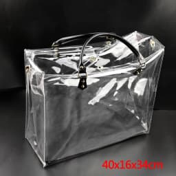 Handmade Pvc Handbag Leather Shoulder Bag Strap Transparent Tote Waterproof Clutch Travel Crossbody Women Large Capacity Handbag