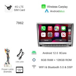 7862 720P Auto Android 13 12G+256G Car Radio GPS Player 4GB Carplay Navigation Autoradio For Porsche Cayman 911 987 Boxster 997