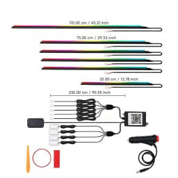 5/6/9/10in1 Symphony Car Ambient Light Interior Acrylic Guide LED Strip Light Cigarette Decoration Atmosphere Lamp APP Control