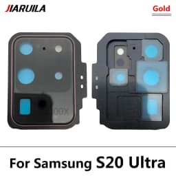 New For Samsung S20 Ultra S20 Fe S20 Plus S20 Repair Replace Back Camera Glass Lens Cover with Frame Holder Replacement Part