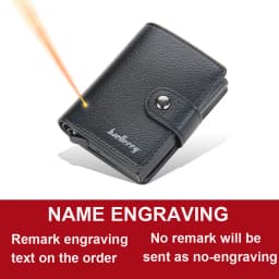 Baellerry New RFID Card Holder Short Men Wallets Name Engraved Brand Male Purse Luxury PU Leather Small Men's Popup Wallet