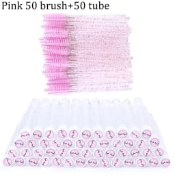 100pcs Diamond Eyebrow Brush Tube Empty Reusable Lash Mascara Wand Case Replaceable Crystal Eyelash Brush Dust-proof Makeup Tool