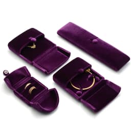 High-quality Velvet Double-opening Jewelry Storage Box For Rings Earrings Pendants Bracelets Necklaces Jewelry Packaging Box