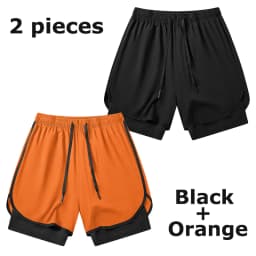 Men's 2 in 1 Running Workout Short with Phone Pocket Towel Loop Gym Athletic Quick Dry Stretchy Performance Shorts Activewear