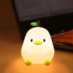 GGbingo Duck Light Touch Sensor RGB LED Night Light Cute Pear Hamster Silicone Lamp USB Rechargeable Bedroom Bedside Lighting