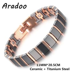 Ceramic Titanium Steel Hematite Magnetic Therapy Bracelet Strap Buckle Adjustable Bracelets With Regulator