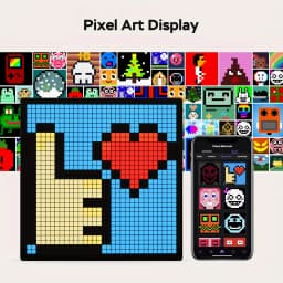 LED Pixel Display, 32x32 Programmable Pixel Art Display With APP Control, Creative Animations, Fun Text And Digital Clock, Gamin