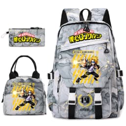 My Hero Academia Anime Print School Backpack Set for Girls Casual Lightweight Student Bookbag with Lunch Bag Pencil Case