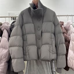 Winter Knitted Splicing Cotton Jacket For Women Korean Fashion Single Breasted Thicken Coat Casual Simple Female Warm Overcoat