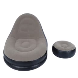 Modern Inflatable Folding Recliner Sofa Chair with Footstool for Living Room Balcony Garden