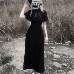 Japanese Gothic Style Retro Black Cape Mid Length Dress Платье Grunge Subcultural Streetwear Punk Black Vestido Y2k