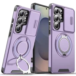 Magnetic Ring Stand Phone Cases For Samsung Galaxy S26 S25 S24 S23 S22 Ultra Plus S21 FE Case Slide Camera Protector Armor Cover